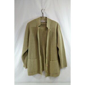 Woodward's Collection Cardigan Sweater Womens Large Vtg Loose Fit 90s Beige